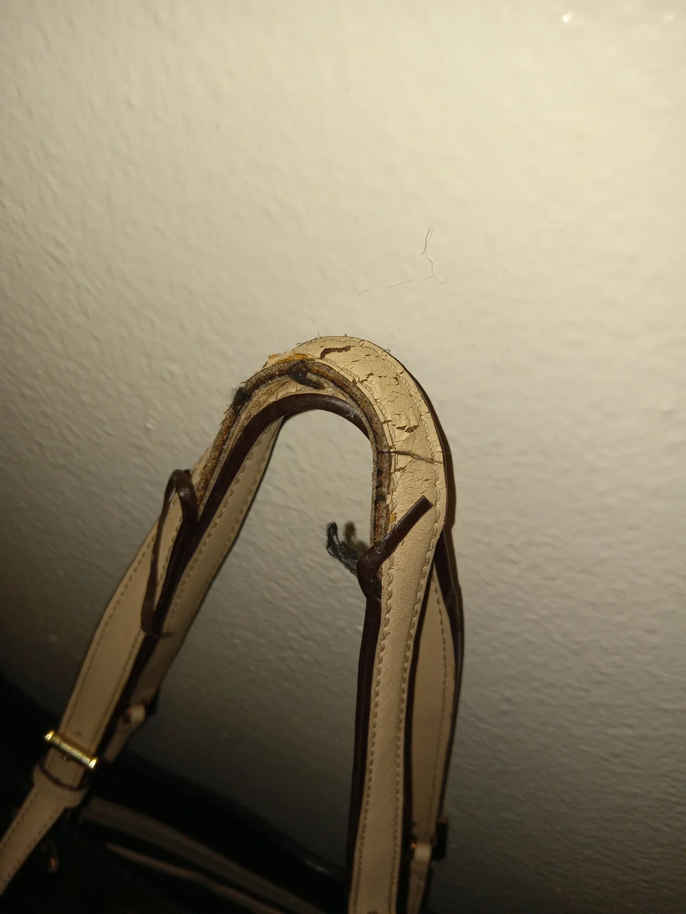 Michael Kors Black Leather Tote with Cream Straps
